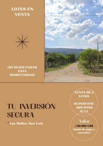 Lote de 800 m2 Los molles, San Luis