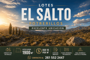 EL SALTO - POTRERILLOS - MENDOZA - VENTA LOTES