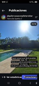 Casa con pileta Roldán