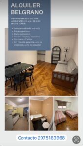 Depto 2 ambientes Belgrano R