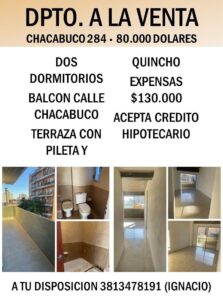 DPTO. 4° PISO VENTA CHACABUCO ESQ PIEDRAS