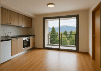 Departamento moderno en Bariloche con vista parcial al lago